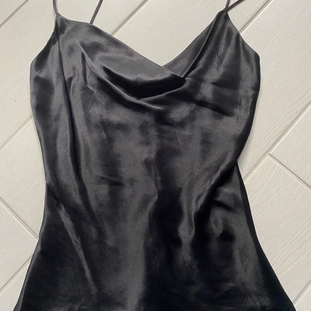 NWT black silk top